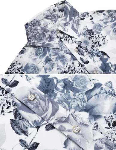 Vista 4 de Daupanzees - Camisa hawaiana de manga corta con botones para hombre