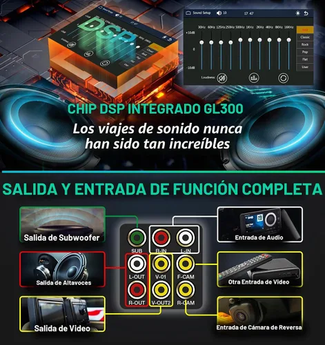 Vista 3 de Estéreo de coche de doble DIN compatible con Apple Carplay inalámbrico, Android Auto, receptor de audio de coche con pantalla táctil de 7 pulgadas