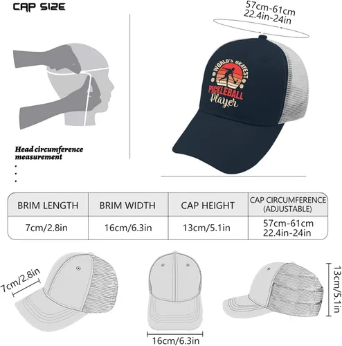 Vista 4 de devor Caps World's Okayest Pickleball Player Dad Hat for Men Graphic Caps Adjustable