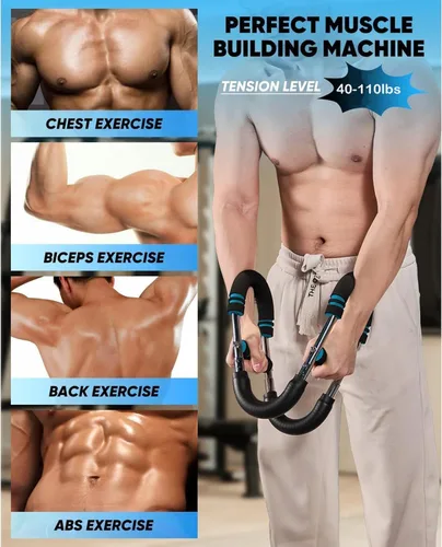 Vista 3 de Entrenador de Brazo Twister, Equipo de Entrenamiento de Pecho Ajustable de 40-100 lb, Entrenador de Brazo Power Twist, Fortalecedor de Antebrazo