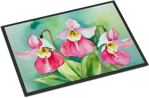 Vista 87 de Caroline's Treasures DAC1621MAT - Felpudo con diseño de camelia en acuarela de 18 x 27 pulgadas, tapete para puerta delantera, para interiores