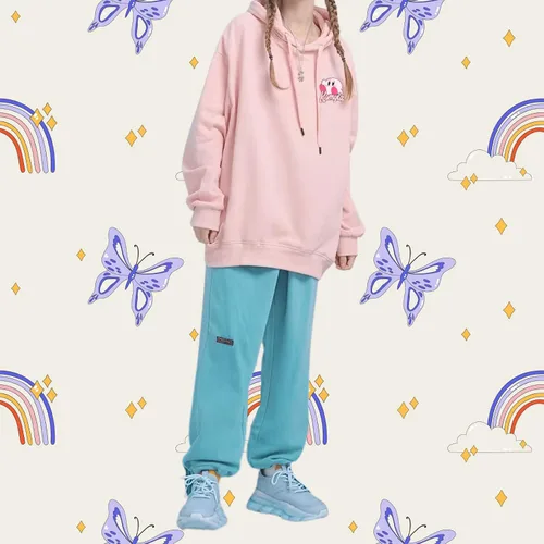 Vista 5 de Kawaii Kirby - Sudadera con capucha para mujer, manga larga de dibujos animados de anime para niñas