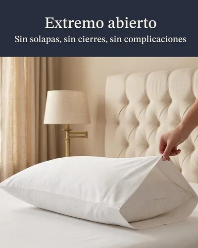 Vista 8 de Beckham Hotel Collection Juego de 2 fundas de almohada tamaño King, 100% algodón, 500TC, fundas de almohada de satén de lujo, de extremo abierto
