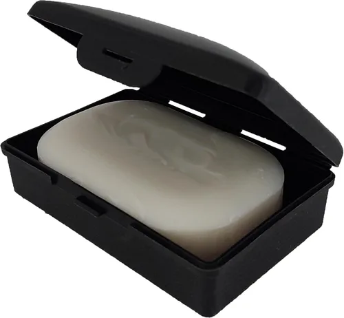 Vista 6 de American Comb: Jabonera - Negro - 1 unidad - Fabricado en EE. UU. - Jabonera con tapa con bisagras y cierre seguro