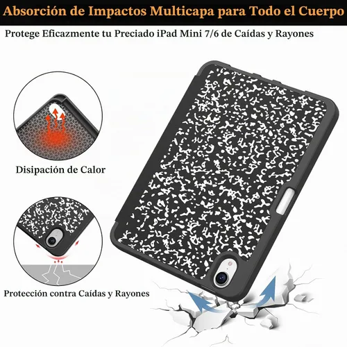 Vista 5 de Soke - Funda para iPad mini (A17 Pro) 7ª/6ª generación (libro negro)