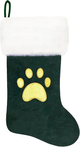 Vista 136 de Calcetines de Navidad bordados de 20 pulgadas con monograma, terciopelo negro con puño de felpa blanca supersuave, adornos clásicos para decoración