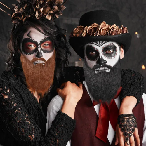 Vista 6 de 8 piezas de barba falsa de Halloween barba falsa bigote falso bigote falso para adultos niños disfraces suministros de fiesta de Halloween