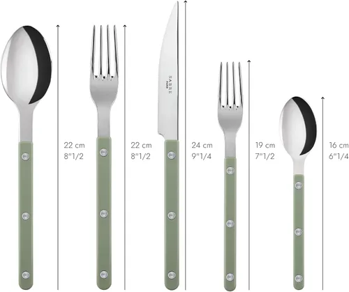 Vista 5 de SABRE PARIS - Juego de cubiertos de 5 piezas - Colección Bistrot - Cuchillo, tenedor, cuchara de sopa, cucharadita y tenedor de postre - Acero