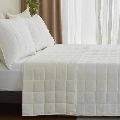 Vista 7 de Powdion Edredón 100% Lino Queen, Puntada de Caja Lino Francés Frontal Algodón Posterior Ropa de Cama, Colcha Vintage Occidental Prelavada para Todas