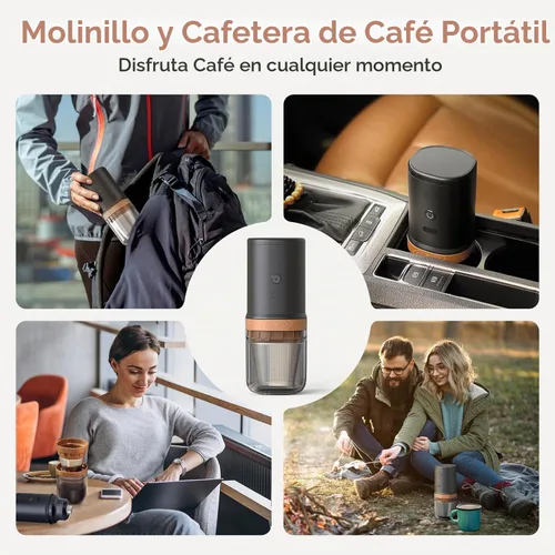 Vista 7 de Molinillo de café eléctrico compacto 2 en uno, núcleo de molienda de acero inoxidable SUS420, modelo de doble elaboración, una pulsación, molinillo
