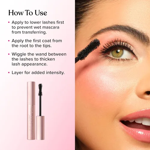 Vista 4 de Too Faced Better Than Sex Volumizing and Lengthening Mascara Vegan Formula, Dramatic Volume and Length Cruelty-Free Eye Makeup + Hourglass Brush
