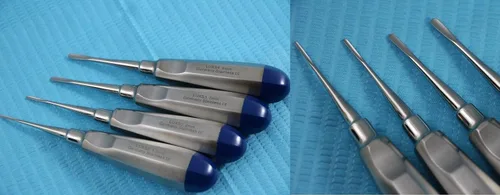 Vista 2 de Alemán 4 PCS Cirugía Dental Recta Extracción Luxating Ascensor Ascensor Mango Azul