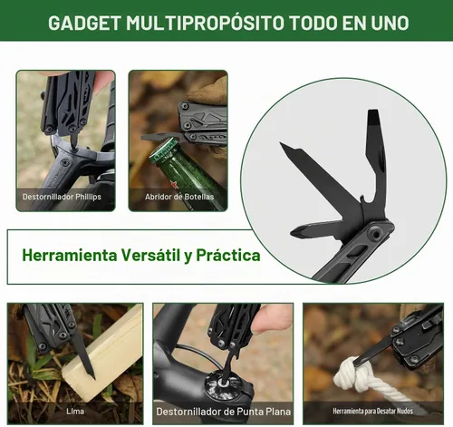 Vista 7 de NEXTOOL Multiherramienta, herramienta multiusos 11 en 1 con pinzas de punta fina, tijeras y puntas de destornillador, navaja multiherramienta