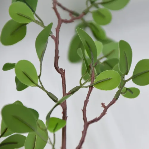 Vista 4 de Paquete de 5 tallos de ficus artificiales, arbustos verdes falsos, de 44 pulgadas, plantas de ramitas de ficus falsas con hojas de ramas sintéticas