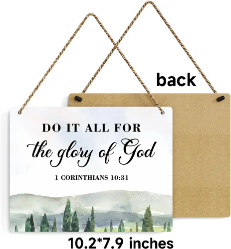 Vista 7 de Decoración inspiradora Do It All for the Glory of God 1 Corinthians 10:31, regalos cristianos, versículo bíblico, arte de pared, letrero colgante