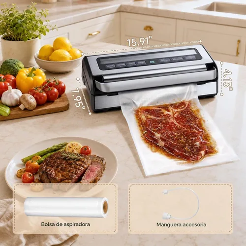 Vista 6 de AAOBOSI Sellador al vacío de 95 kPa para carnes, líquidos, Sous Vide