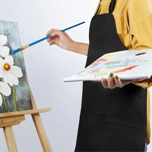 Vista 5 de FreeNFond - Delantal para niños ajustable con 4 bolsillos para hornear y pintar