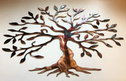 Vista 3 de Arte de pared de metal con olivo versión más amplia