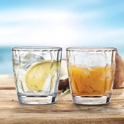 Vista 5 de Juego de 4 vasos de plástico transparente irrompibles de 10 onzas, vasos de vino de jugo reutilizables de acrílico, aptos para lavavajillas, vasos