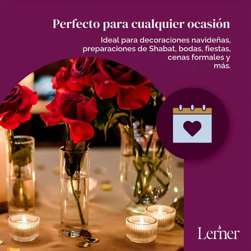 Vista 4 de Lerner - Velas de té en tazas transparentes, 50 unidades, velas de té blanco de 6 horas de combustión prolongada, velas calentadoras de té