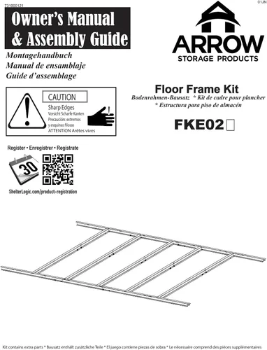 Vista 11 de Arrow Kit de marco de suelo para cobertizos de almacenamiento Arrow Elite, cobertizos de 6 pies de profundidad