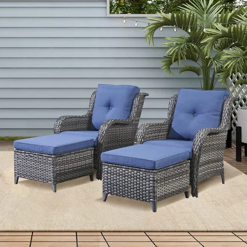 Vista 31 de Rilyson Sofá de mimbre para patio al aire libre, capacidad de peso de 900 libras, sofá grande de mimbre de 3 plazas con cojines de asiento de 4