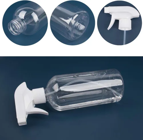 Vista 5 de UUJOLY Botella pulverizadora de plástico de 17 onzas con gatillo de botellas de spray vacías contenedor recargable para agua, aceites esenciales