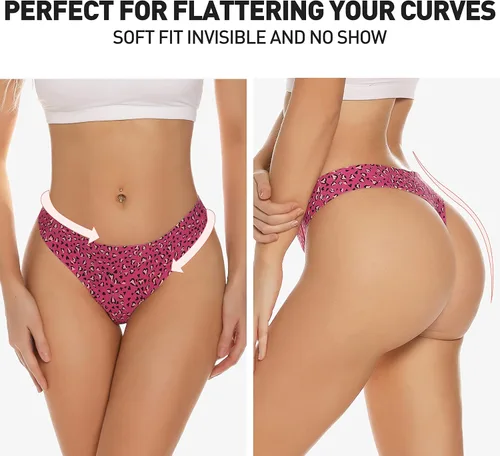 Vista 2 de Tangas sin costuras para mujer, transpirables, elásticas, tangas invisibles, paquete de 6, S-XL