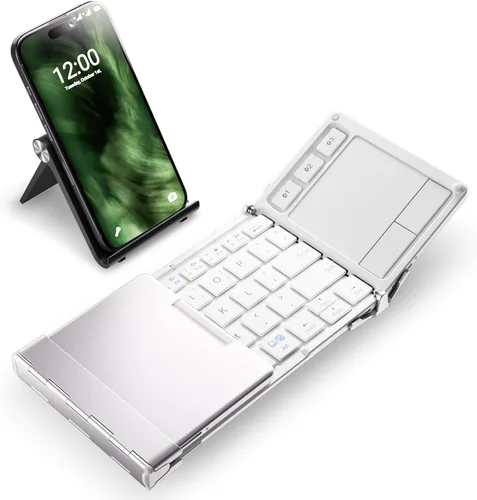 Vista 11 de iClever Teclado inalámbrico plegable en 3 de tamaño compacto de bolsillo (versión inglés) con touch pad sensible (sincroniza hasta 3 dispositivos)