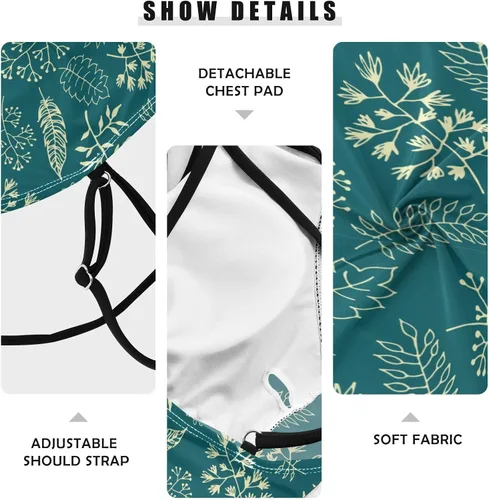 Vista 6 de Tops tankini con estampado floral para mujer, trajes de baño con cuello en V