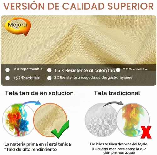 Vista 3 de Fundas impermeables para muebles de patio para mesa de comedor y sillas, funda rectangular para juego de muebles de exterior, antidecoloración