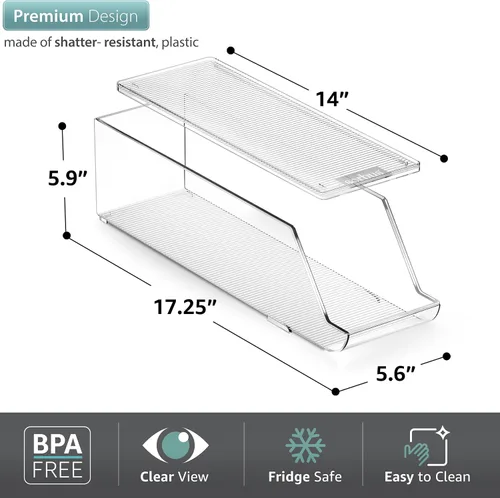 Vista 3 de Sorbus Organizador de latas de soda para refrigerador y soporte para huevos para refrigerador, 1 dispensador apilable para latas con capacidad