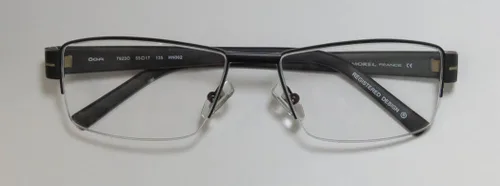 Vista 2 de Oga 7923o - Bisagras de resorte de media montura para hombre, diseño masculino, lentes elegantes de alta clase (55-17-135, negrogris pardo), Negro