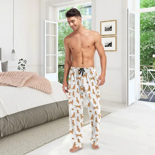 Vista 6 de Ollabaky Pantalones de pijama para hombre, pantalones de pijama con bolsillos