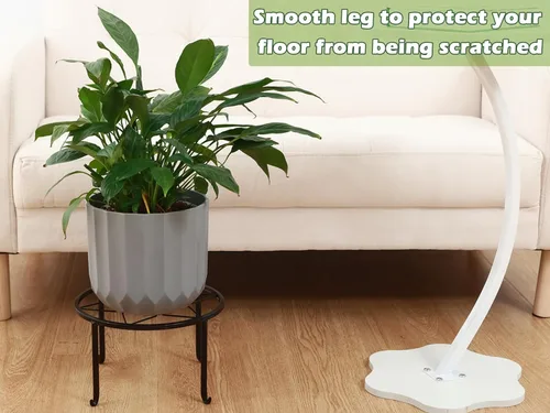 Vista 8 de Paquete de 6 soportes de metal grandes de 9 pulgadas para interiores y exteriores, soporte para plantas en maceta de hierro a prueba de óxido