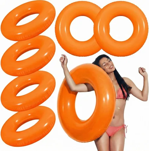 Vista 17 de JellyArch 6 piezas de flotadores inflables para piscina de 28 pulgadas, tubo de natación a granel para adultos, flotadores de piscina
