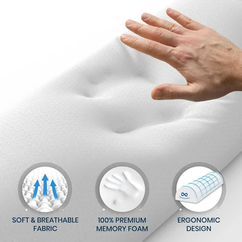 Vista 5 de Everlasting Comfort - Almohada debajo de la rodilla para dormir de espalda - Almohada de espuma viscoelástica en forma de media luna para el dolor