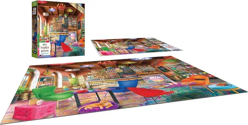 Vista 3 de RoseArt - My Happy Place - Boho Coffeshop - Rompecabezas de 750 piezas para adultos