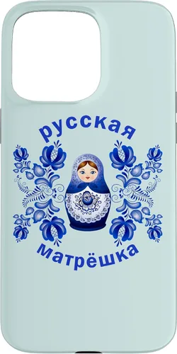 Vista 27 de iPhone 13 Pro Max Matryoshka Doll Russian Dolls Gzhel Funda de la Unión Soviética