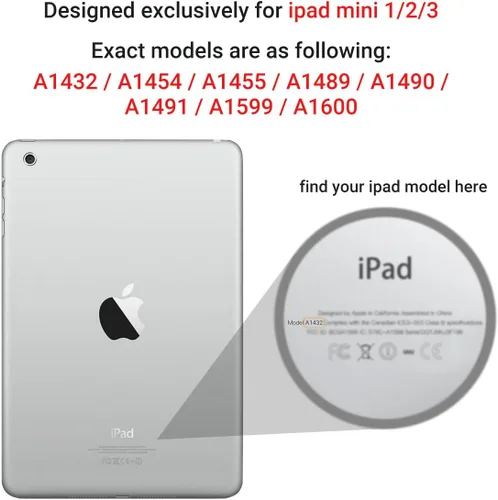 Vista 4 de ULAK Funda para iPad mini 1 2 3, Funda protectora de tres capas resistente a prueba de golpes con soporte para iPad mini 2, 1ª 2ª 3ª