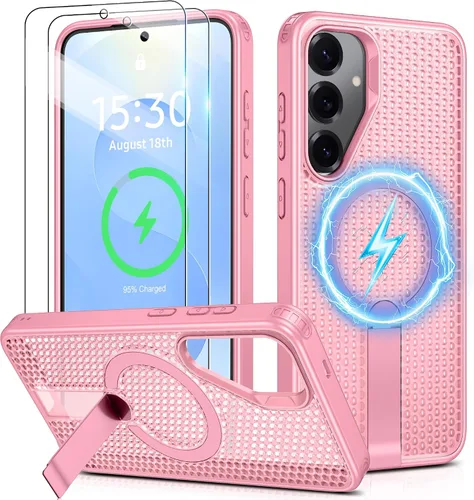 Vista 18 de Jshru para Samsung Galaxy S25 Plus / S24 Plus con [2 PIEZAS] protectores de pantalla HD, compatible con MagSafe