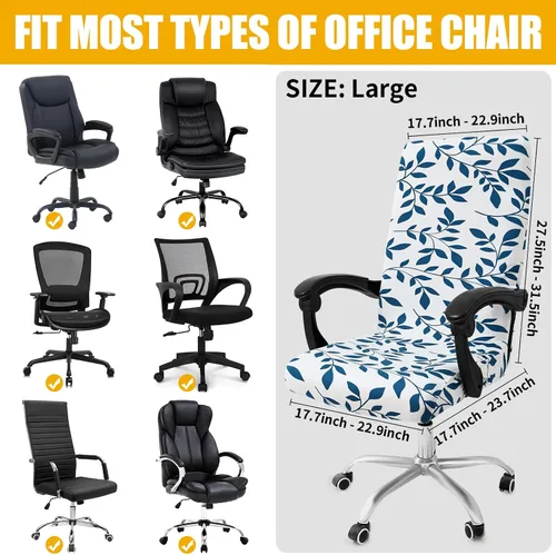 Vista 82 de Smiry fundas elásticas estampadas para silla de oficina de computadora, fundas universales para sillas giratorias de escritorio, extraíbles