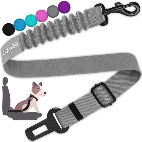 Vista 13 de COOYOO cinturón de seguridad retráctil y ajustable para perro, juego de 3 piezas, cinturón de nailon para vehículo, para que tu mascota esté segura
