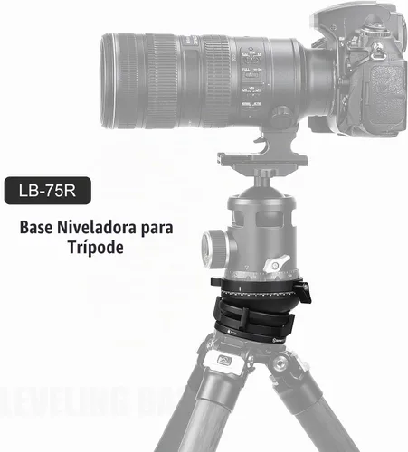 Vista 2 de SUNWAYFOTO LB-75R 360 Base de nivelación panorámica Cabezal de trípode 33 lbs (15kg) Capacidad de carga