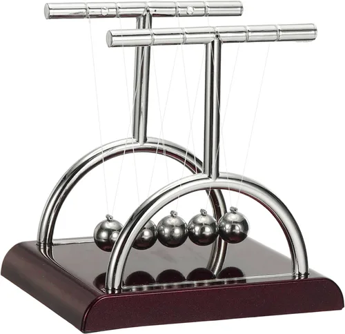 Vista 8 de PATIKIL Newtons Cradle Pendulum 5 bolas de equilibrio de Newton's Cradle, juguetes de escritorio, bola de gravedad, divertida para juguetes