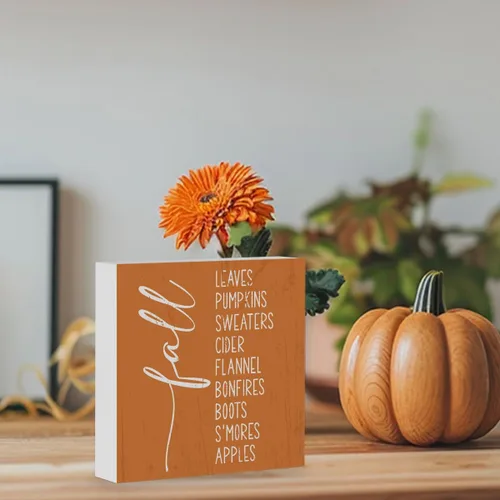 Vista 6 de WRSUNT Decoración de arte de otoño de granja, decoración de otoño para la oficina en casa, decoración de escritorio de otoño para baño, dormitorio