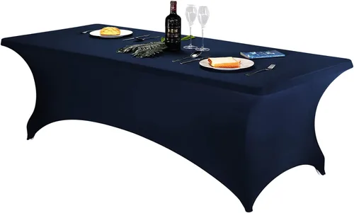 Vista 157 de FORLIFE - Funda de mesa de elastano, mantel ajustado de 4 pies para mesas rectangulares, funda elástica para patio, universal para bodas, banquetes