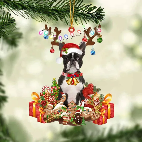 Vista 38 de Nazenti Adorno de Navidad personalizado de reno de Alaskan Malamute – Adorno de perro personalizado para amantes de las mascotas, acrílico plano