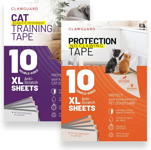 Vista 8 de CLAWGUARD Cinta protectora de arañazos para gatos y perros, 10 hojas XL