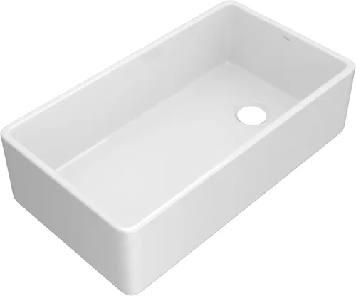 Vista 11 de Rohl MS2418WH Shaws - Fregadero de arcilla refractaria de lavabo único de 24 pulgadas Blanco